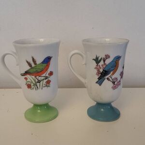 Vintage 2-Piece Fred Roberts Japan Pedestal Irish Coffee Mugs   Used.